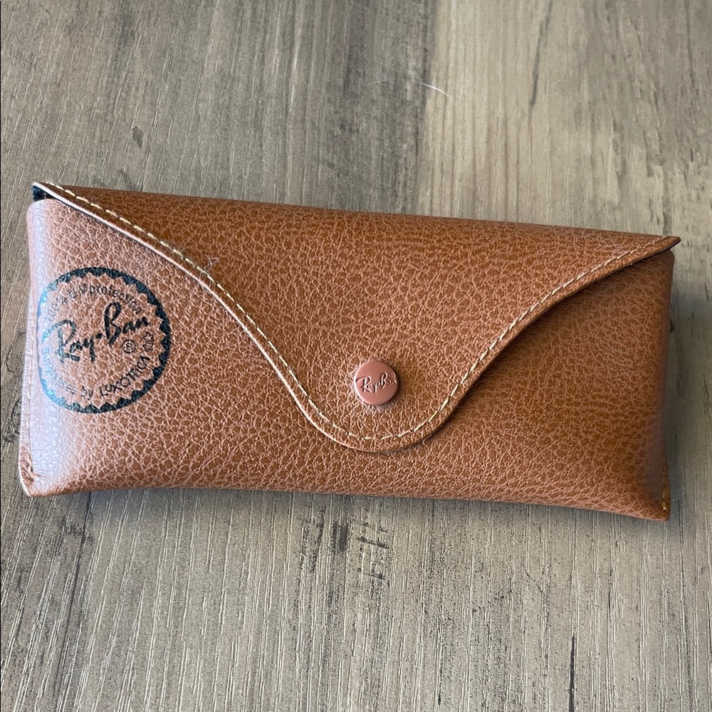 Ray-Ban Tan Leather Sunglasses Pouch